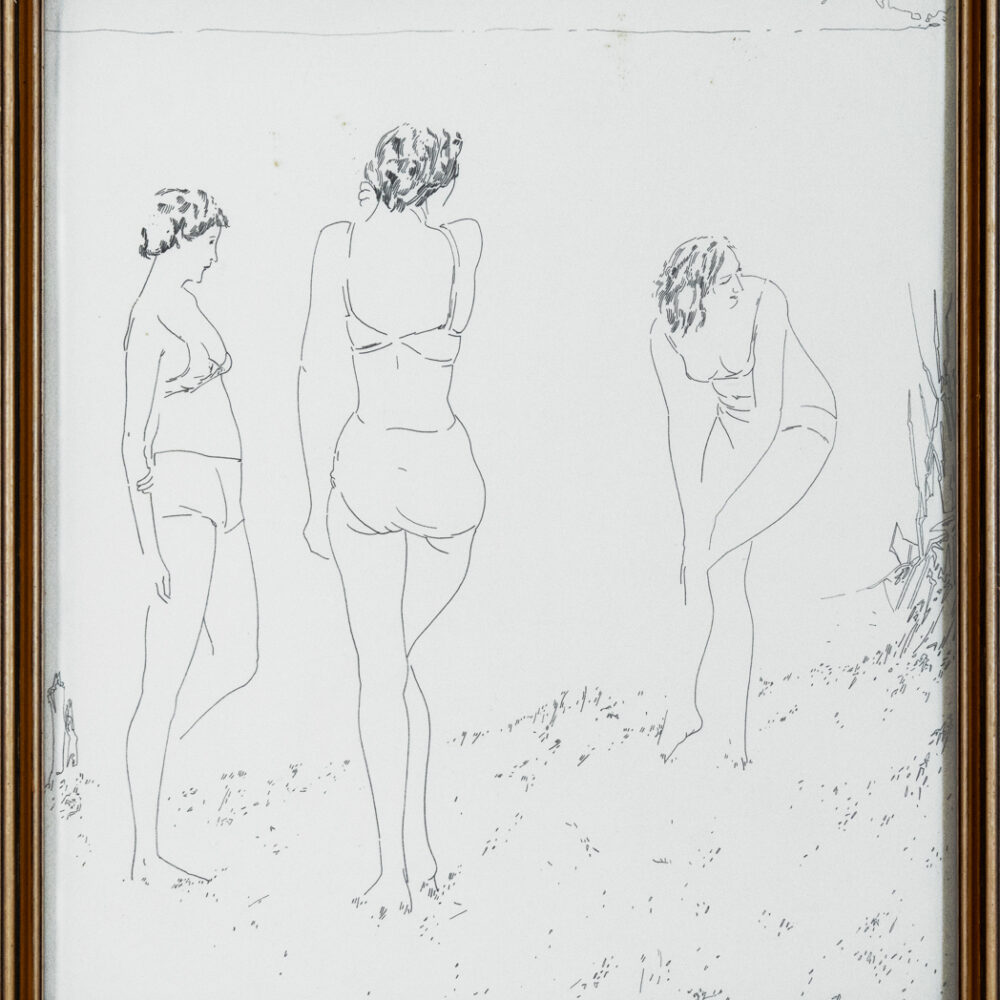 Three English Graces Taking the Sun in their Underwear
