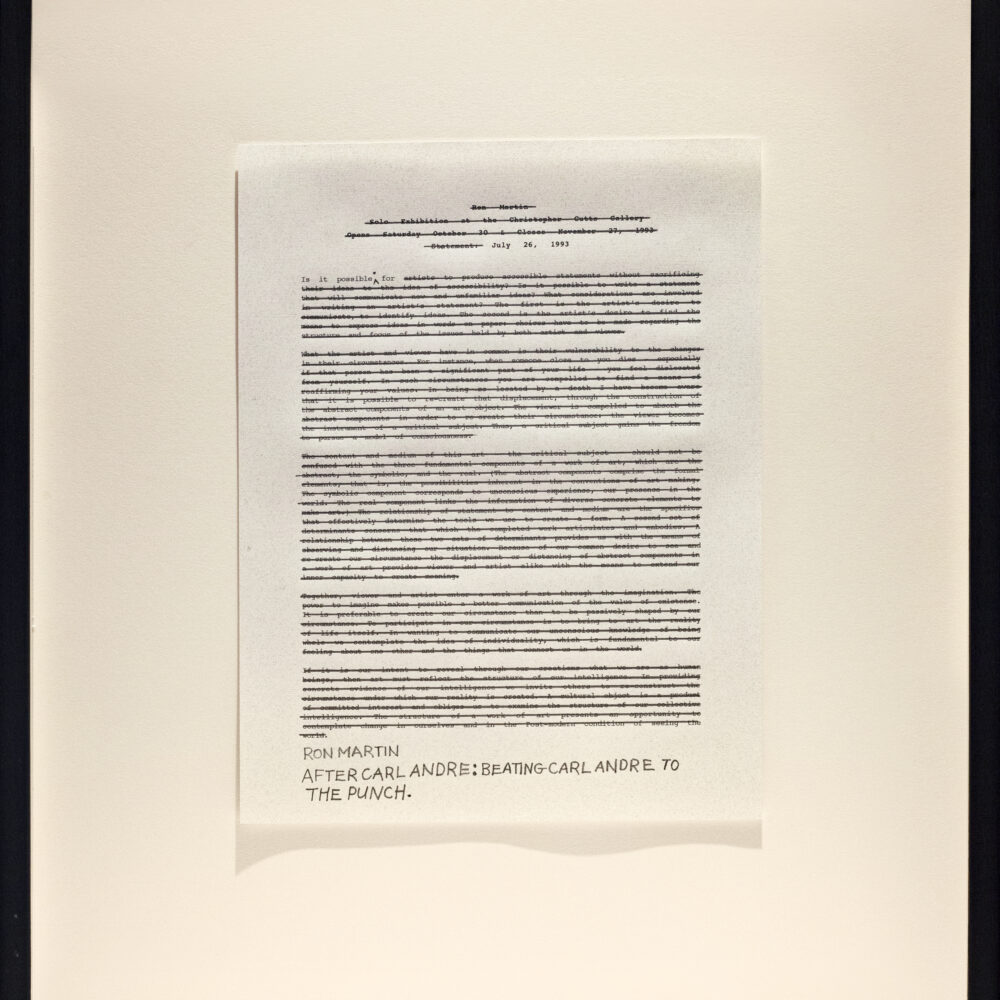 After Carl Andre Beating Carl to the Punch