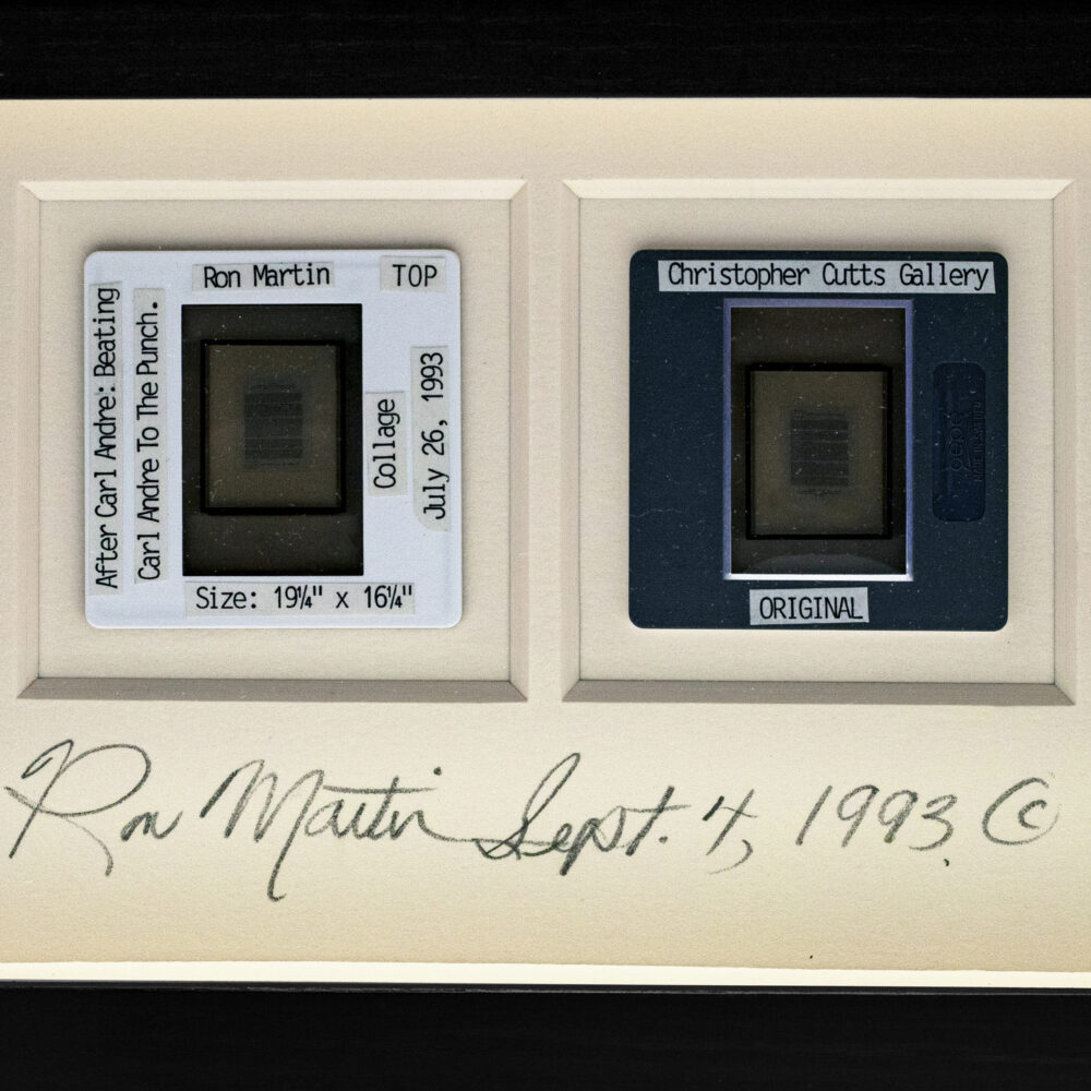 Verified by Ron Martin: After Carl Andre