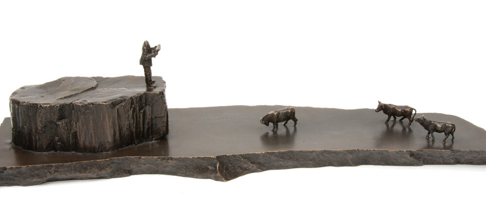 Untitled (headless man and cows)