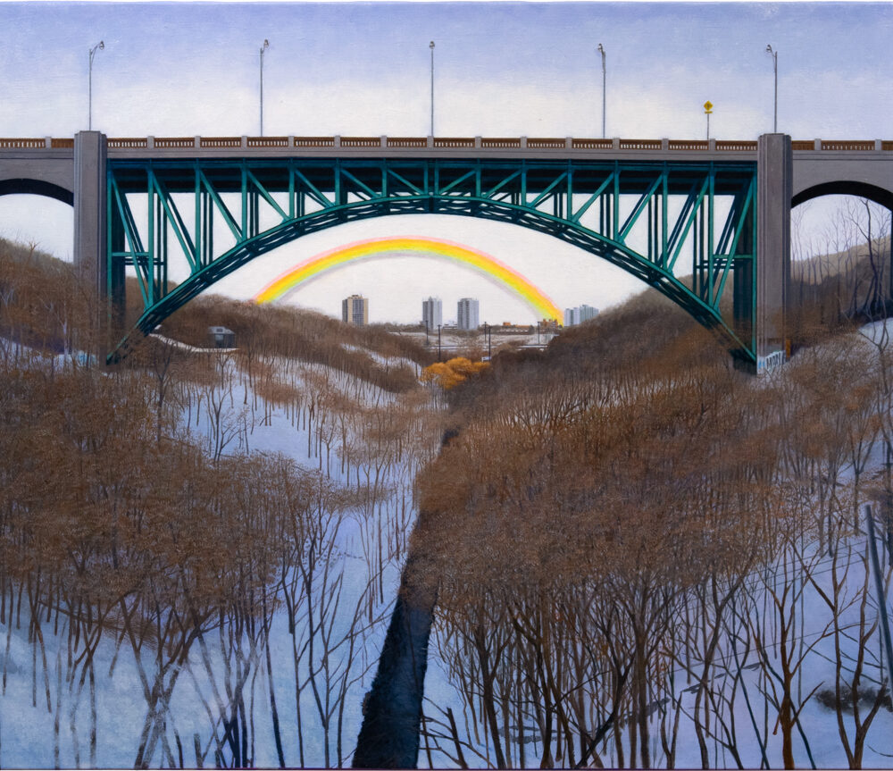 Glen Road Bridge (Homage to Peter Doig's Country-Rock (Wing-Mirror))